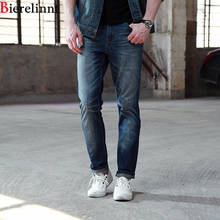 Bierelinnt осень 2017 г. и зима новинка прямой линией Джинсы Для мужчин, натуральный хлопок Хорошее качество джинсовые Для мужчин Джинсы, 158027 2024 - купить недорого