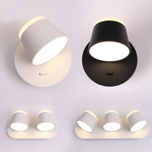 Modern Nordic 1/2/3 Light Rotatable Wall Sconce Light Black/White Lampshade Bedside Wall Reading Lamp Wall Night Light Art Decor 2024 - buy cheap