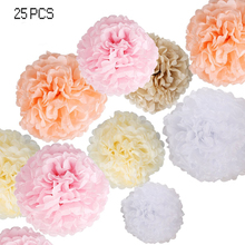 6inch or 15cm Tissue Paper Pom Poms Paper Flowers Wedding Party Decoration Supplies 50pcs/lot 25 colors Wholesale 2024 - buy cheap