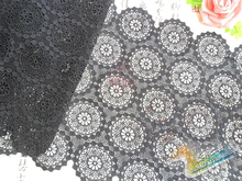 1 Meters 34cm Width Beautiful Black Embroidery Venise Lace Flowers Applique Trim Lace Fabric Sewing Supplies 2024 - buy cheap
