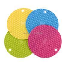 silicone table mats kitchen heater pad Durable Silicone Round Non-Slip Heat Resistant Mat Tableware Coaster Cushion 2024 - buy cheap