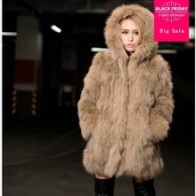 2020 autumn and winter new faux fur hooded coat women imitation hawk fur coat jacket thicker warm coat wj683 free shipping 2024 - buy cheap