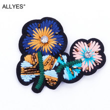 ALLYES Embroidery Large Beautiful Flower Brooch Lapel Pin Badge Fashion Crystal Costume Jewelry Pins And Brooches For Women 2024 - buy cheap
