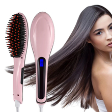 Straightening Comb With LCD Display Electric Straight Brush Straightener Iron Brush HAIR TOOLS 2024 - buy cheap