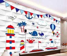 Custom papel DE parede infantil, 3D Mediterranean style murals for children room living room TV setting wall wallpaper 2024 - buy cheap