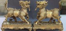 14 "bronze chinês 8 imortais adder kylin qilin unicórnio chi-lin estátua base par 02017 2024 - compre barato