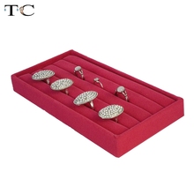 Qualidade caixa de jóias bandeja anel de exibição de madeira caixa de jóias anel brincos jóias bandejas titular 3 pçs/lote frete grátis 2024 - compre barato