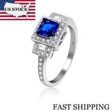 USA Uloveido 40% Off 925 Sterling Silver Jewelry Wedding Rings for Women Engagement Ring Female Blue Zircon Ringen JZ102 2024 - buy cheap