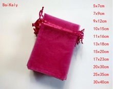 Sacos de organização para doces, sacos pequenos e grandes de organza vermelha com rosas, sacos para presentes, casamento, festa, lembrança, decoração de natal, 100 2024 - compre barato