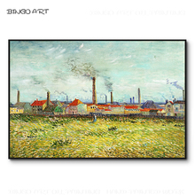 Reproducir ilustraciones de Vincent Van Gogh, pintura al óleo de pueblo impresivo pintada a mano, pintura al óleo para decoración artística de pared 2024 - compra barato
