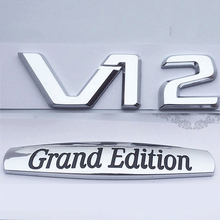 Emblema emblema para mercedes benz v12 grand edition, adesivo de reequipamento para carros ml400 s350l fender lateral, fonte original 2024 - compre barato