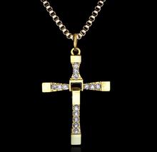 Vintage Gold Silver Fast and Furious Rhinestone Crossl Necklace Choker Collar Statement Necklace Pendant Jewelry Women Gifts B92 2024 - buy cheap