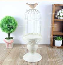 modern white iron candle holder decorative bird cage wedding bird cage decoration lantern candle holder candle lantern ZT102 2024 - buy cheap