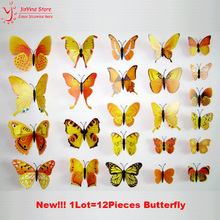 12Pcs/Lot Vinyl 3D DIY Magnetic Toys Butterfly Refrigerator Christmas Magnetic Stickers Fridge For Kids Rooms Wall Sticker 2024 - buy cheap
