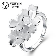 Newest Design silver plated ring for women Fashion wedding Jewelry Flower shape cute style rings for girls Christmas gift 2024 - buy cheap