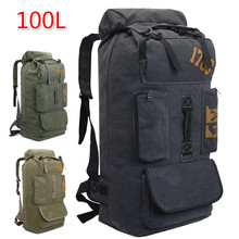 Canvas Backpack Super Big Capacity 100l Men Travel Traveling Bags Duffle Duffel Weekend Sport Women's Bag Large Luggage Trip 2024 - compra barato