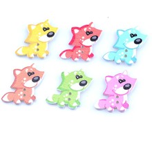 50pcs Mixed cartoon Dog Painted Wooden decorative Buttons For Sewing Scrapbooking Crafts  27x26mm MT0986 2024 - buy cheap