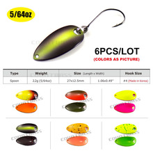 6PCS Countbass Casting Spoon Size 27x12.5mm, 2.2g  5/64oz Freshwater Salmon Trout Pike Bass Metal Brass Fishing Lures Fish Bait 2024 - buy cheap