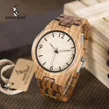 BOBO BIRD Men Watch Top Brand Luxury Zebra Wooden Watches With Full Real Wood Band Quartz Watch in Wooden Gift Box 2024 - buy cheap