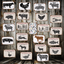 [ WellCraft ] Butcher funny Retro Metal Sign Wall Posters Pub Kitchen art Vintage Painting Personality Custom Decor LT-1724 2024 - buy cheap