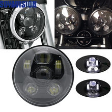 Bombillas de faro LED H4 para Sportster 1200, Iron 883, Dyna, Street Bob FXDB 45w 5-3/4 5,75 pulgadas, proyector negro 2024 - compra barato