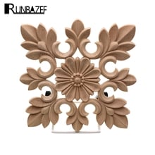 RUNBAZEF White Embryo Rubber Engraving Carved Square Decoration Flower Vintage Home Decor Accessories Miniature Figurine Craft 2024 - купить недорого