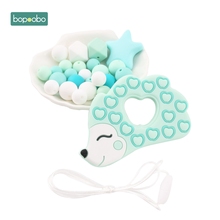 Bopoobo-Juego de mordedores de silicona para bebé, accesorios de dentición seguros y naturales, de erizo, DIY, regalo de Navidad 2024 - compra barato