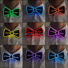 10 Colors New Design Light Fashion White Light Up LED BowTie Glowing EL wire Bow Tie Cravat For Evening party Decoration Bow Tie 2024 - buy cheap