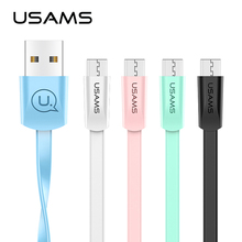 USAMS 2A Colorful Micro Usb Mobile Phone Cable for Samsung Xiaomi Huawei Hornor Tablet Android USB Fast Charging Flat Cables 2024 - buy cheap