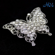 Free Shipping 6pcs/lot P168-412 girls fashion accessories crystal butterfly brooch pin 2024 - buy cheap