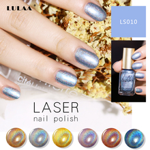 LULAA 6Colors Holographic Glitter Gel Nail Polish Metallic Effect Low Price Long Lasting Gorgeous Laser Nail Polish 2024 - buy cheap