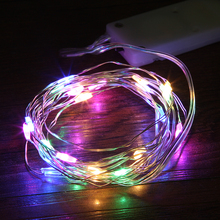Guirnalda de alambre Led plateado de 1M y 2M, guirnalda de luces LED para Navidad, boda, fiesta en casa, decoración alimentada por batería CR2032 2024 - compra barato
