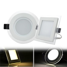 LED Panel Downlight Square/Round Glass Panel Lights High Brightness Ceiling Recessed Lamps For Home SMD5630 AC85-265V 2024 - buy cheap