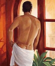 Sensuality Man after Bath Gay Interest Nude Male Back Sexy Modern Oil Painting 2024 - buy cheap
