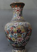 24CM Cloisonne Enamel Bronze Dragon Loong Phoenix Fenghuang Bird Vase Bottle Pot 2024 - buy cheap