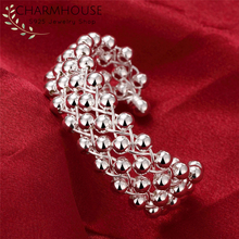 CharmHouse-BRAZALETES DE PLATA 925 para mujer, brazalete con cuentas de uva, pulsera, accesorios de joyería para boda 2024 - compra barato