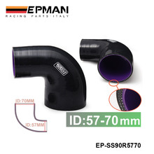 Epman-2.25 "-2.75" 57mm - 70mm 4-ply silicone 90 graus cotovelo mangueira redutor preto para bmw e90 EP-SS90R5770 2024 - compre barato