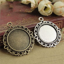 10pcs Antique Pendant Charms 20mm Base Settings Cabochon Cameo Tray Bezel Blank Fit 20mm Cabochons Cameo DIY Jewelry Findings 2024 - buy cheap