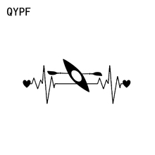 QYPF 13.6*5.7CM Electrocardiogram Paddling Canoe Graphic Decor Car Sticker Vinyl Accessories Motorcycle C16-1196 2024 - buy cheap