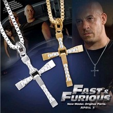 Gold Color Male Necklaces & Pendants Fashion Movie Jewelry The Fast and The Furious Toretto Men Classic Cross Pendant Necklace 2024 - buy cheap