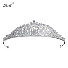 Miallo tiara para casamento, luxuosa, com zircônia cúbica, tiara para mulheres, joias para cabelo, para noiva 2024 - compre barato
