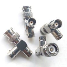 50pcs One BNC Male Plug to two BNC Female Jack Socket Adapter Coaxial Connector  3 Ways BNC Connector for CCTV Camera T Shape 2024 - buy cheap