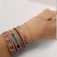 2021 venda direta aaa zircônia cúbica empedrada abertura oco estrela charme pulseiras & braceletes melhor qualidade ouro rosado joias de moda 2024 - compre barato