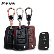 Leather Car Key Case Cover For Volkswagen Golf 7 MK7 New Polo R Tiguan 2017 For Seat Leon Ibiza FR 2 Altea Aztec Car Accessories 2024 - buy cheap