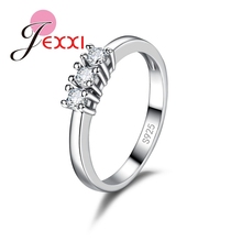 Модные ювелирные женские кольца из стерлингового серебра 925 пробы CZ Кристал для свадьбы, кольцо для помолвки на палец для женщин Bague Femme 2024 - купить недорого