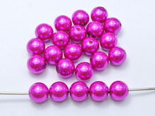 100 Hot Rosa Faux Pérola Redonda Beads 12mm Imitação de Pérolas de Plástico 2024 - compre barato