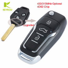 KEYECU New Upgraded Flip Remote Car Key Fob 3 Button 315/433MHz Optional 4D62 Chip for Subaru Forester 2008-2012 2024 - buy cheap