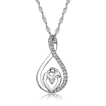 Hollow Water Drop Inlaid CZ Zirconia Pendant Necklaces Gold Silver Color Chain Necklaces Fashion Jewelry Mother's Gift for Women 2024 - buy cheap