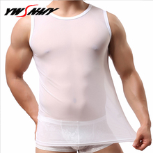 Men Mesh Lace Sheer Quick Dry Tank Tops Vest Male Sexy Singlet Transparent Shirt Black Sleeveless Net Bodybuilding Undershirts 2024 - buy cheap