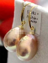 gorgeous 12-13mm south sea baroque gold pink pearl earring 14k 2024 - buy cheap